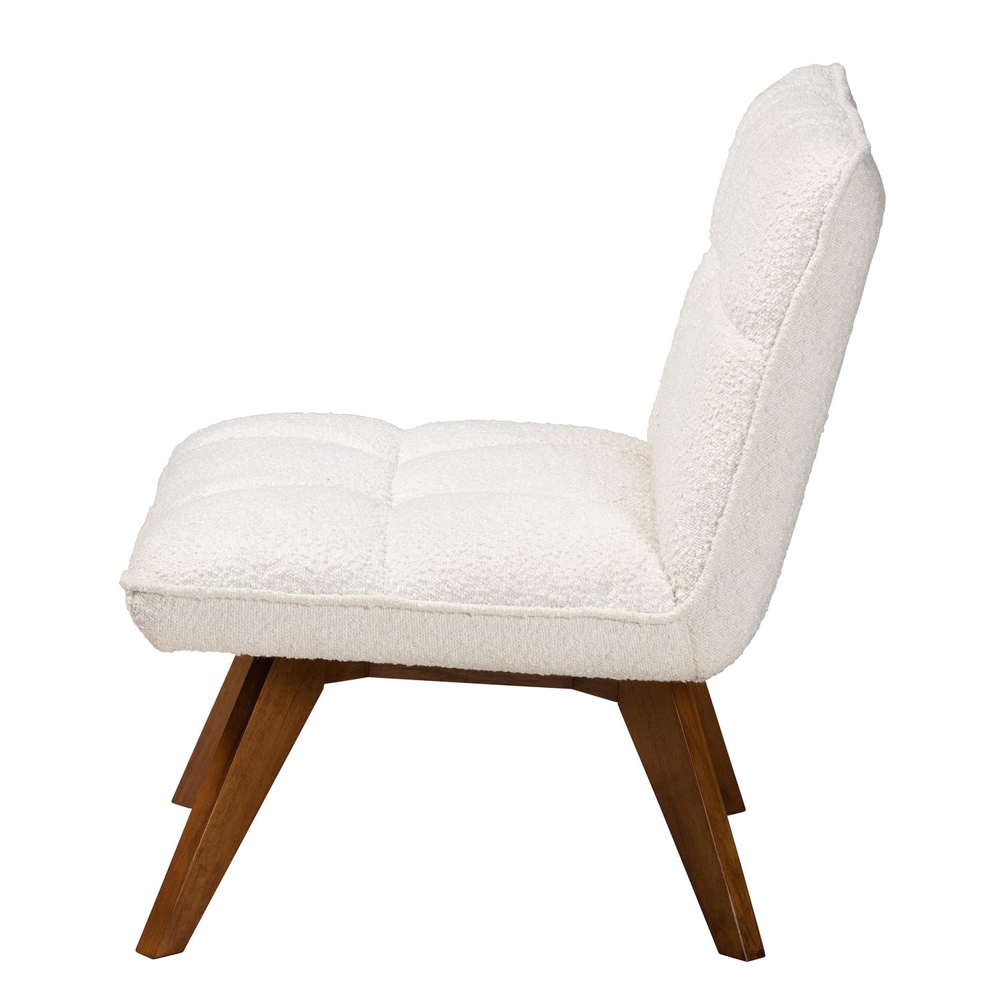 Baxton Studio Darielle Chair, One Size, White/Walnut Brown