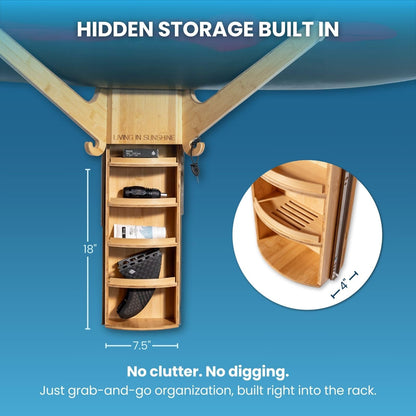 Complete 4-Board Surf Storage Bundle – Includes Spirit Rack 4-Board Freestanding Rack and Sun Rack 4-Board Wall-Mounted Rack – Ultimate Organization for Surfboards, Snowboards, Skis, and More