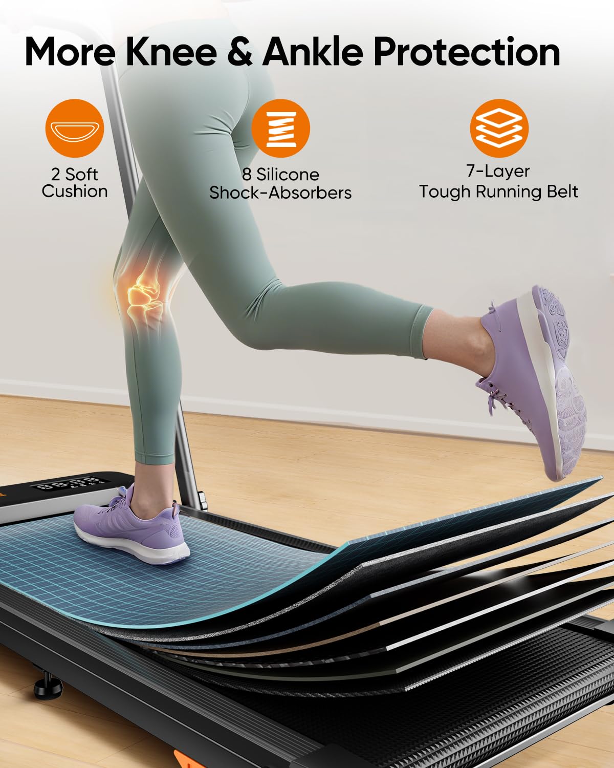 Acezoe Walking pad Treadmill with Incline & Handle Bar, Folding Treadmill for Home Small Spaces, Compact Portable Under Desk Treadmill,Dual LED Display, 2.5Hp Quiet Running pad, APP, 300 lbs Capacity