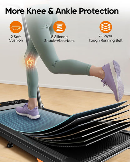 Acezoe Walking pad Treadmill with Incline & Handle Bar, Folding Treadmill for Home Small Spaces, Compact Portable Under Desk Treadmill,Dual LED Display, 2.5Hp Quiet Running pad, APP, 300 lbs Capacity