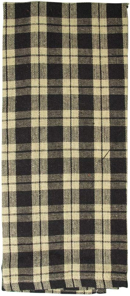 fillURbasket Black Farmhouse Kitchen Towels - Set of 3 Striped Buffalo Checked Plaid Dish Towels for Decor
