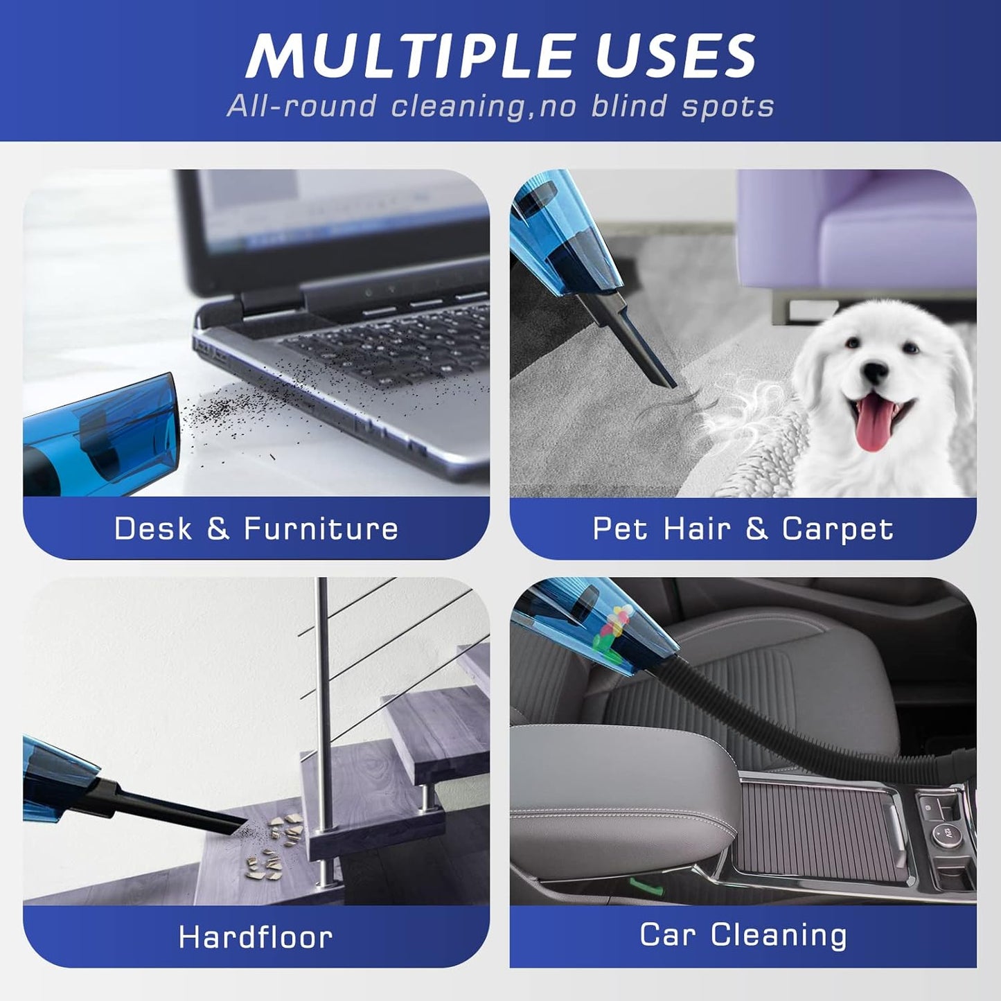 Handheld Vacuum Cordless Upgrade 10000PA, Mini Vacuum with LED Light for Home, Car, and Pet Hair Cleaning