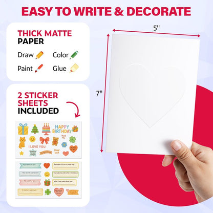 Top Life Recordable Greeting Card - Unmatched 60-Second Custom Voice Message - Embossed Heart Cover and Sticker Sheets - DIY Talking Card with Red Envelope for Birthday, Wedding, Anniversary