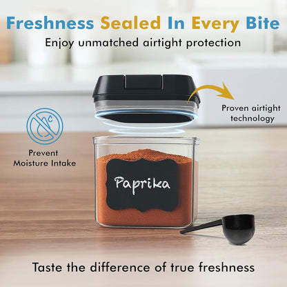 6 6 0.5L 2.1 Shazo PC Airtight Food Storage Containers + Spoons Included - BPA Free Plastic Snack & Spice Containers