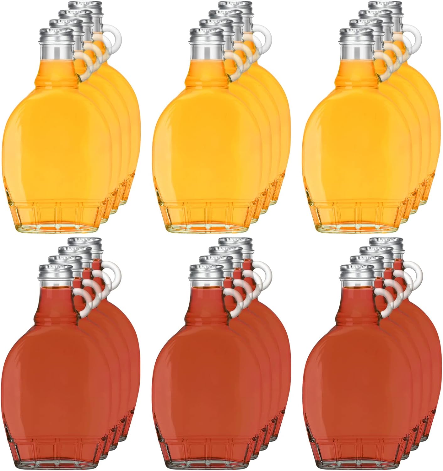 24 5 oz 4 meekoo Pieces Glass Syrup Bottles with Aluminum Lid and Loop Handle Glass Maple Bottles Maple Syrup Jars