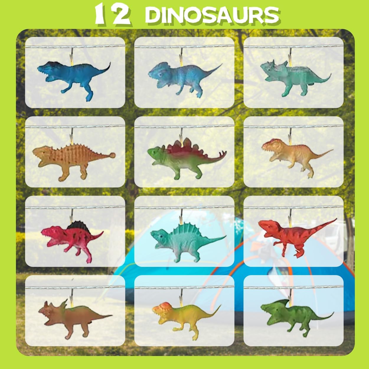 12 Decoration8 LED Dinosaur String Lights Battery Operated Dinosaur Lights String Realistic Looking Dino Light for Boys