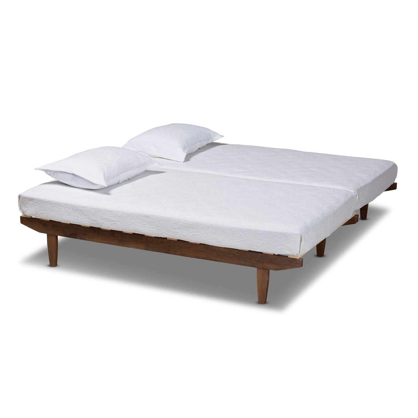 Baxton Studio Bed Frames, Twin/King, Walnut