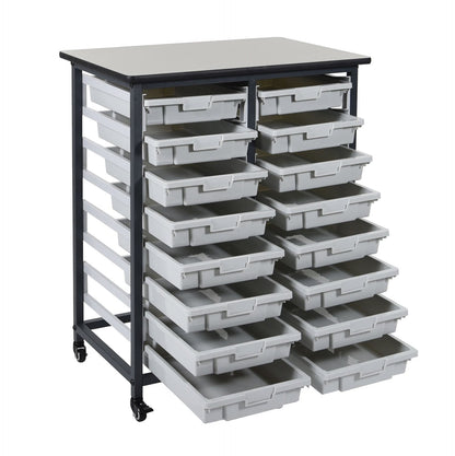LUXOR MBS-DR-16S Mobile Bin System - Double Row Grey 20 L x 30 75 W x 37 5 H