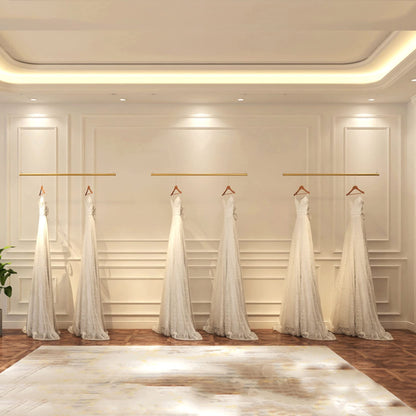 JHNKOJ Clothing Garment Rack Adjustable Height Display Clothes Store Rack Ceiling Wedding Dress Hanging Rack Hanger Storage,Wall Mounted Commercial Bedroom Organiz,3Pcs-80Cm