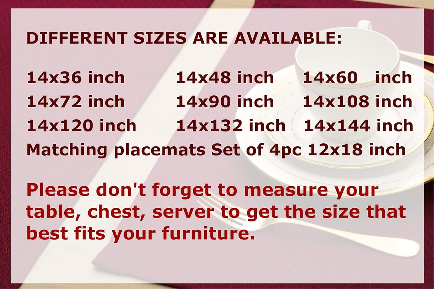Akutana 132 inch, Red Table Runner Coffee Table Runner, Burgundy Waterproof Long Dresser Scarf, Outdoor Dining Table