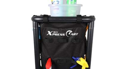 Multipurpose Rolling Janitorial Cart – Ideal for Garage Organization, Car Detailing, Laundry Room/Home Cleaning – Compact Utility Cart on Wheels w/Steel Frame, Organizer & Black Bag – Matte Black