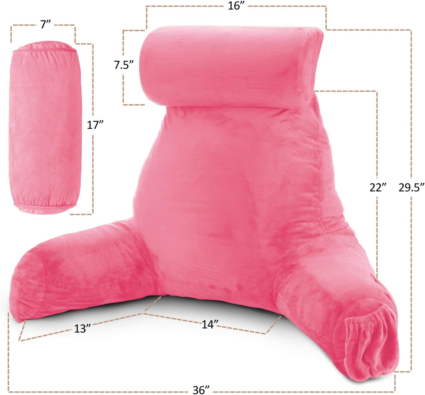 2 Nestl Reading Pillow with Shredded Memory Foam Includes Neck and Lumber Support Pillows, Designed for Sitting Up
