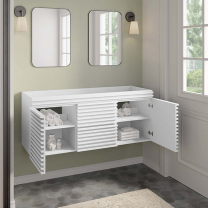 Modway Render 48" Double Sink Compatible (Not Included) Bathroom Vanity Cabinet in White