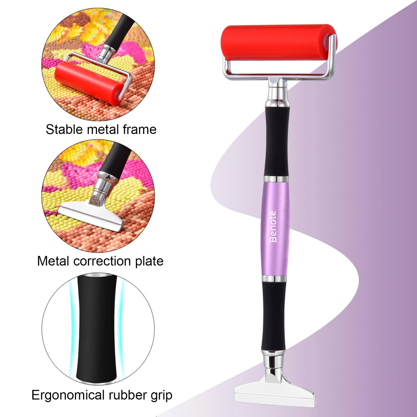 benote Diamond Art Painting Accessories Tools Roller Pressing Pen Metal Correction Plate, 5D Diamond Art Kits Straightener Rhinestone Embroidery Paintings Accessory