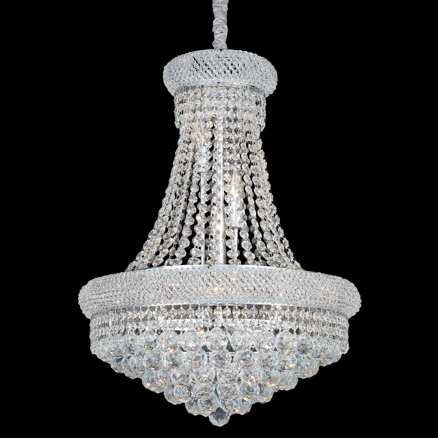 Gifarich Crystal Chandeliers for Dining Room Light Fixture,Empire Style K9 Crystal Chandeliers for Entryway,12 Lights Chrome Luxury Lighting Fixtures for Living Room Stairway Bedroom Foyer D22 Inch