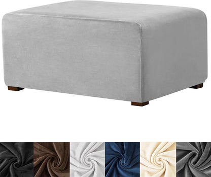 HFCNMY Ottoman Cover Rectangle,Stretch Velvet Ottoman Slipcovers Thick Slipcover Rectangle Slipcovers for Soft Foot