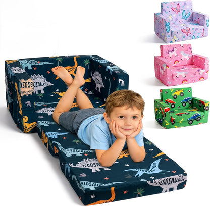 30% 2-in-1 1-3 TinyPalsa Foldable Toddler Couch, More Support, Comfy Sofa & Lounger for Years Old Girls Boys, Space