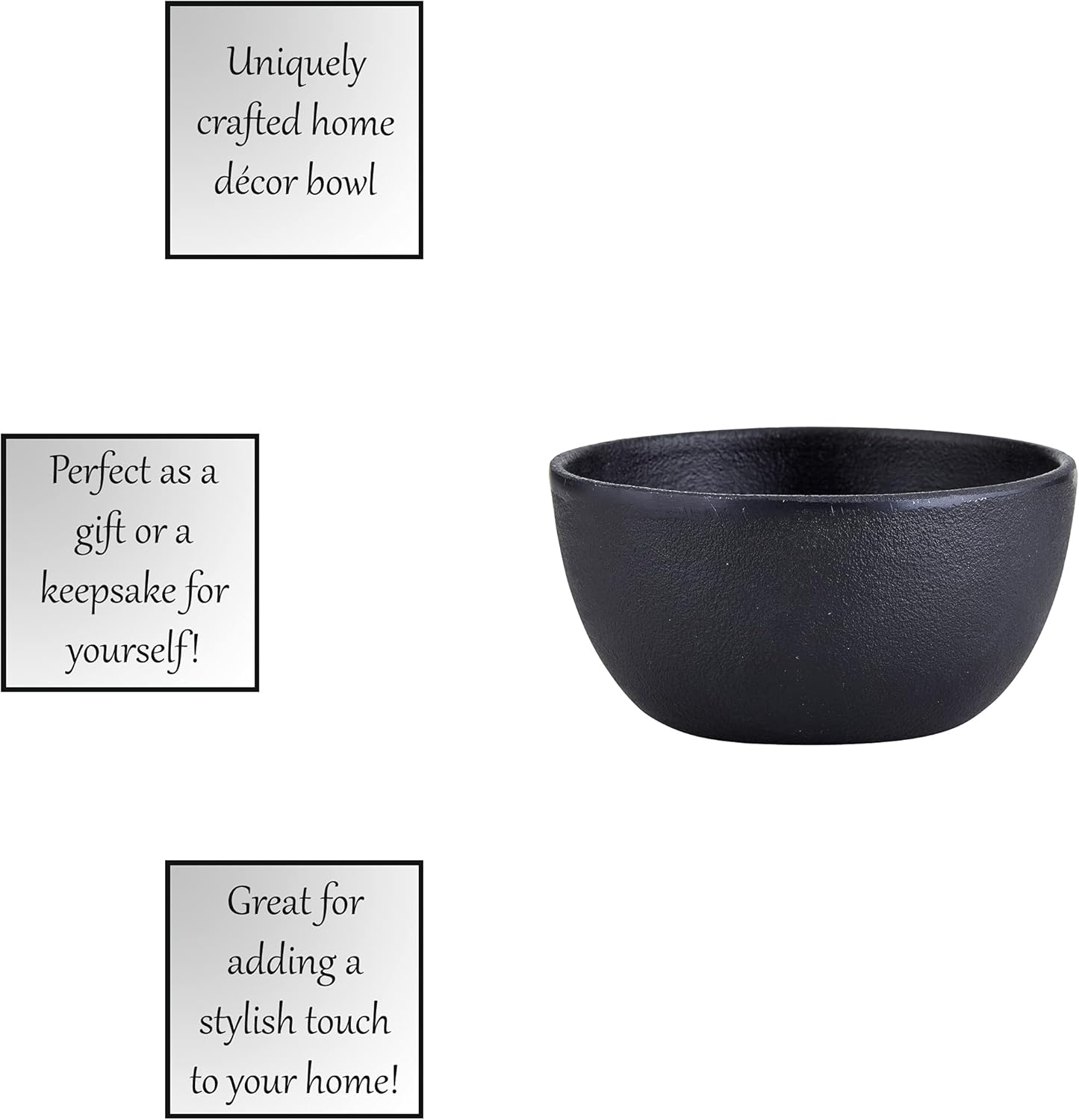 47th & Main Medium Durable Black Cast Iron Bowl, Round, 32 fluid ounces