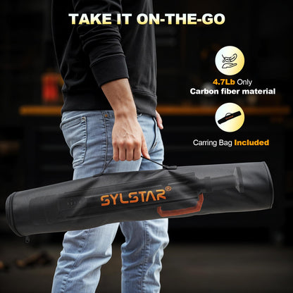 SYLSTAR 360° Rechargeable Work Light with Remote &Telescopic Stand (8.4Ft), 3000LM Ultra Bright 3CCT Dimmable, 6000mAh Battery, Portable Camping Light for Jobsite Workshop Sports Emergencies