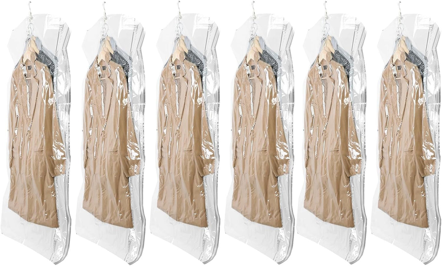 TAILI Vacuum Sealer Storage Bags - Space-Saving Jumbo Clear Bags for Clothing & Travel | 6 Pack