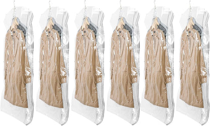 TAILI Vacuum Sealer Storage Bags - Space-Saving Jumbo Clear Bags for Clothing & Travel | 6 Pack