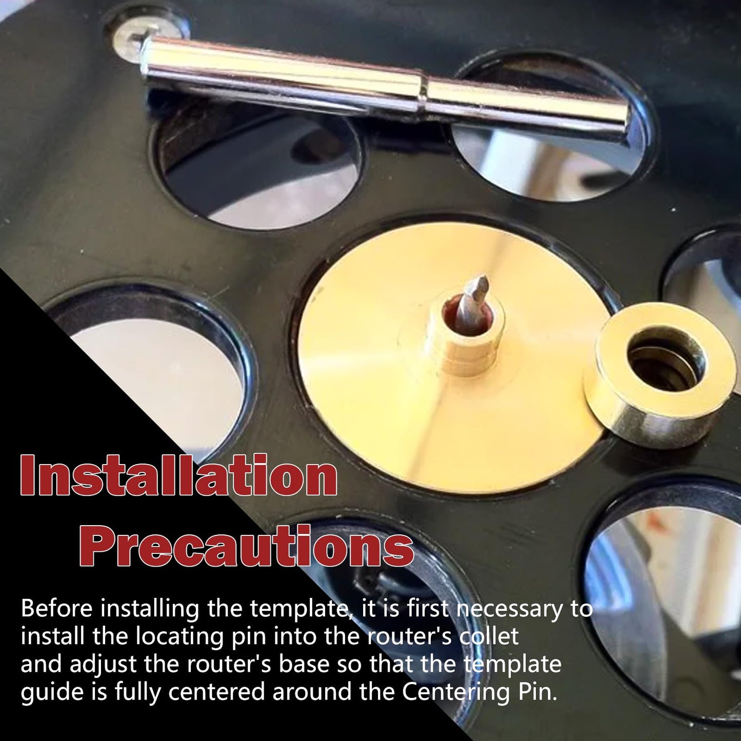 Router Inlay Bushing Kit Replacement for Router Template Guide Set Solid Brass Router Inlay Kit 71333 Fits for 1/4 Router Templates for Wood.