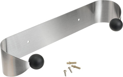 Compact Silver and Black Paper Towel Holder - Under Cabinet Design