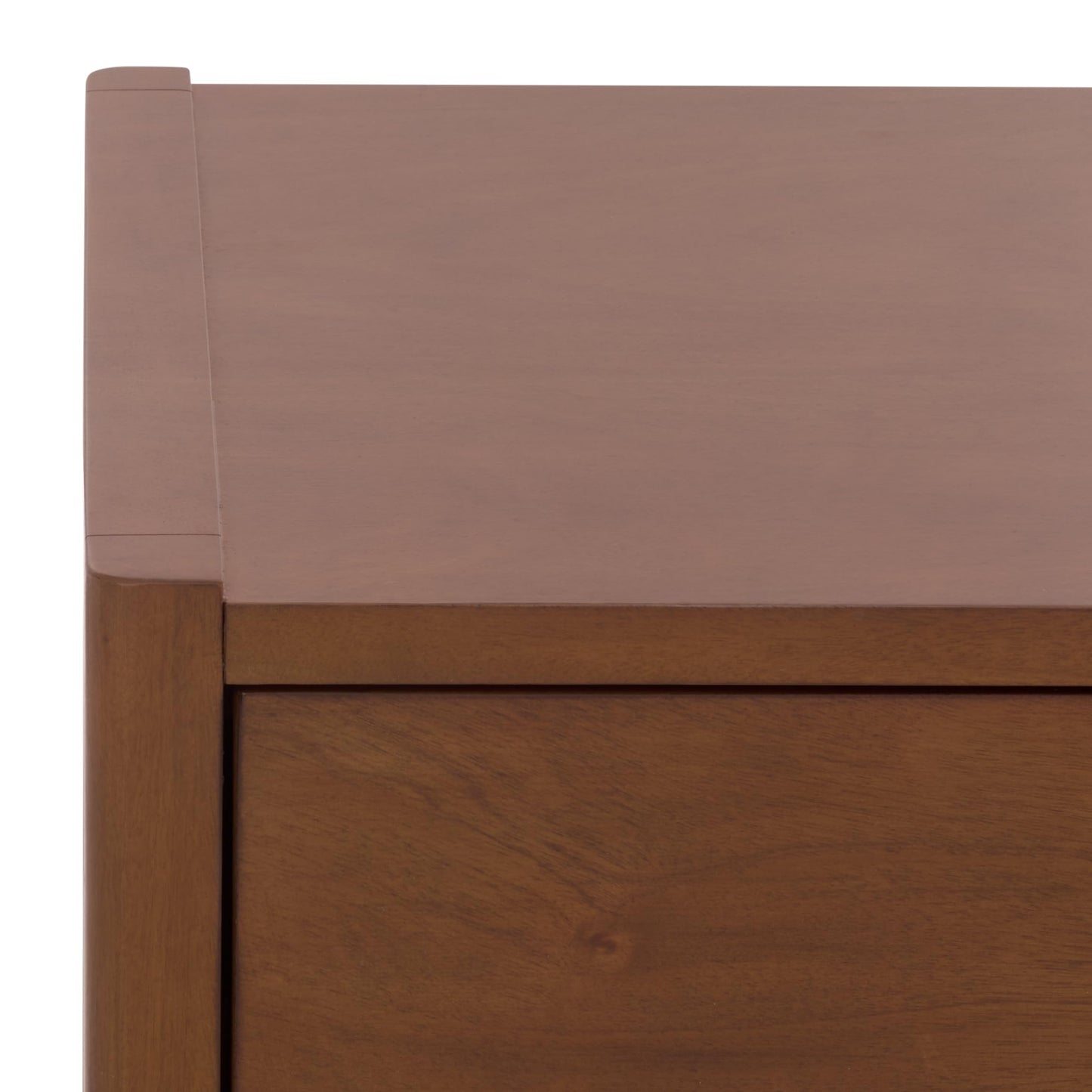 SAFAVIEH Couture Collection - Mayalyn Walnut & Black Wood 2 Drawer Nightstand, Modern Bedside Table with Storage, Fully Assembled Bedroom Furniture (SFV7722A)