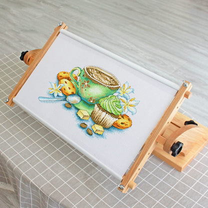 Adjustable Embroidery Stand, Wood Tapestry Cross Stitch Embroidery Frame Holder, Desktop Rotating Embroidery Kit Lap Frame, for DIY Craft Thread Sewing