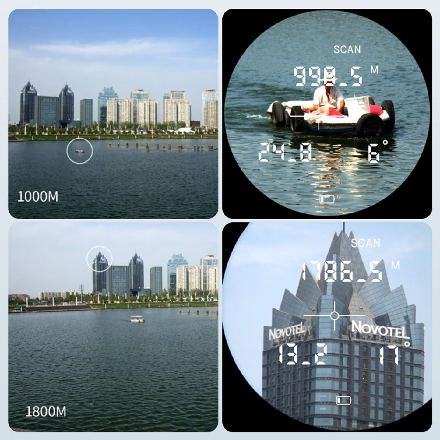 10x42 Laser Rangefinder Binoculars for Hunting with ED Glasses Camping Travel Birdwatching Outdoor (Green, 2000YD)