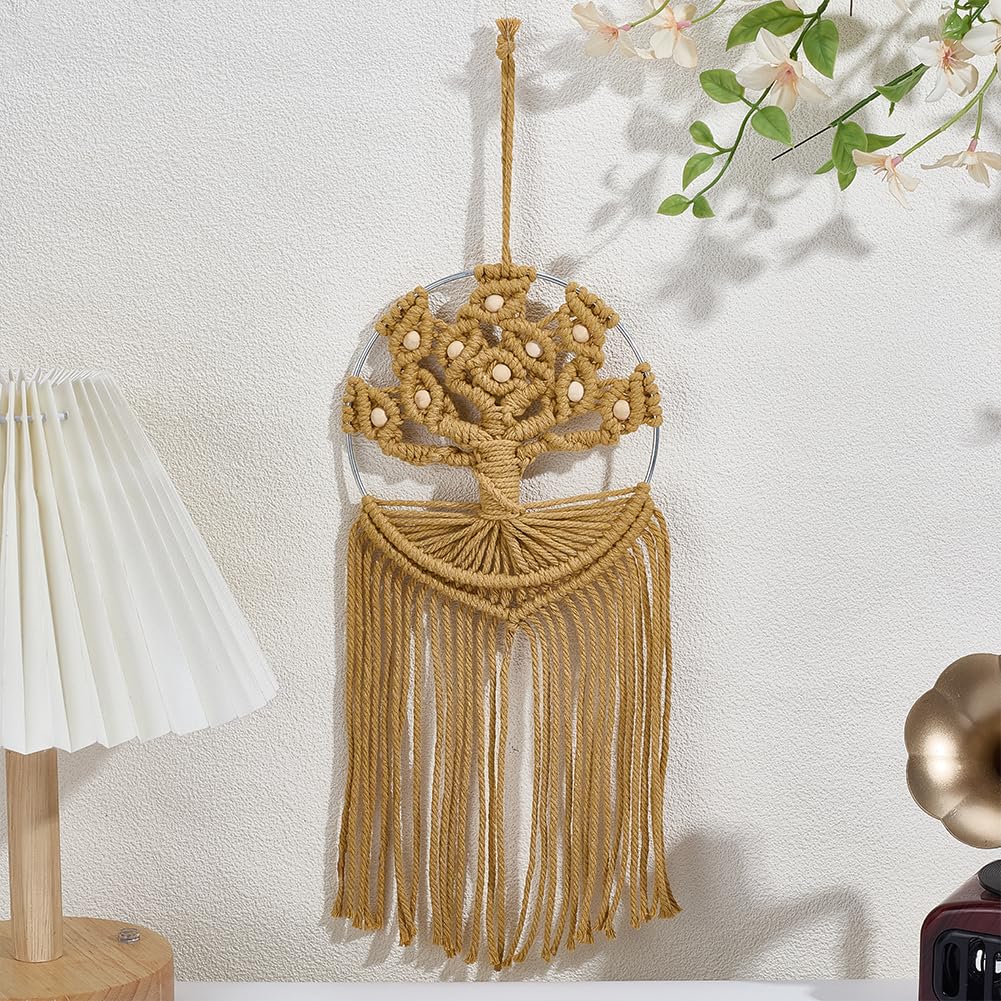 FREEBLOSS 4 Set Tree of Life Macrame Kit for Beginners DIY Macrame Wall Hanging Kit with Instructions Boho Tapestry Home Decor for Living Room Bedroom