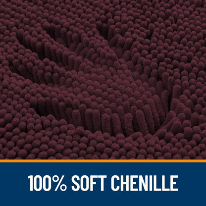 OLANLY Bathroom Rugs - Extra Soft Chenille Bath Mats | 30x20, Quick Dry, Machine Washable, Black Cherry