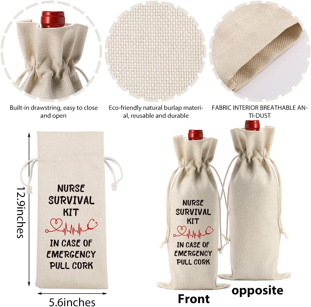 Nurses Gifts for Women Wine Bag, Cool Gifts for Nurses, Nurses Day Wine Bag, Retirement Appreciation Birthday