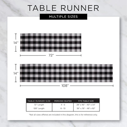 DII - Heavyweight Fringed Check Table Runner, 14x72, Stone Brown