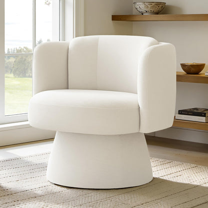 Swivel Barrel Chair Set of 2,360° Accent Chairs with Round Backrest,Upholstered Lounge Chair for Vanity,Living Room,Bedroom,Reading Nook,Linen