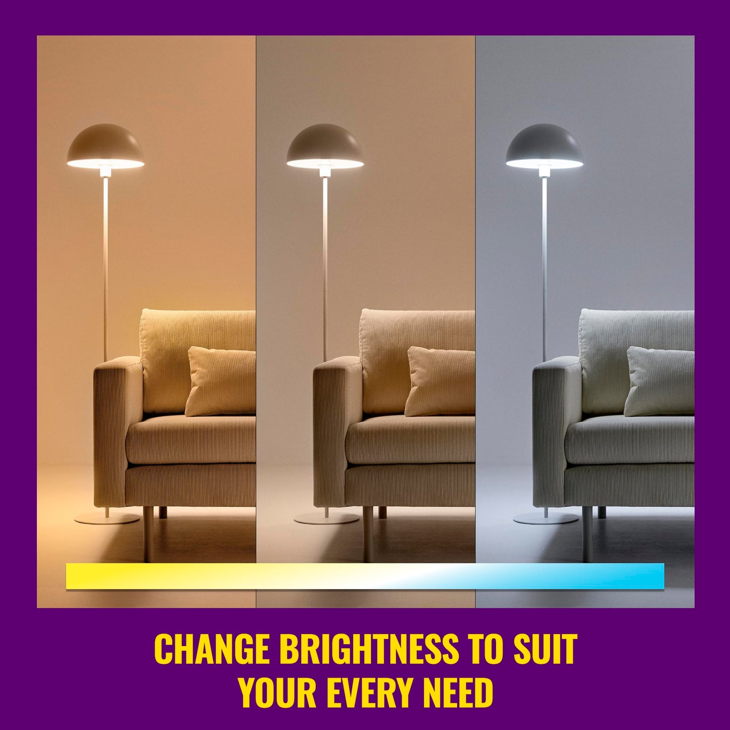 WiZ LED Smart Light Bulbs, Sunset to Sunrise Automation + Motion Detection + Control with Voice or App, Full Color A19 60W 800LM E26 Indoor, Matter Compatible - 1 Pack