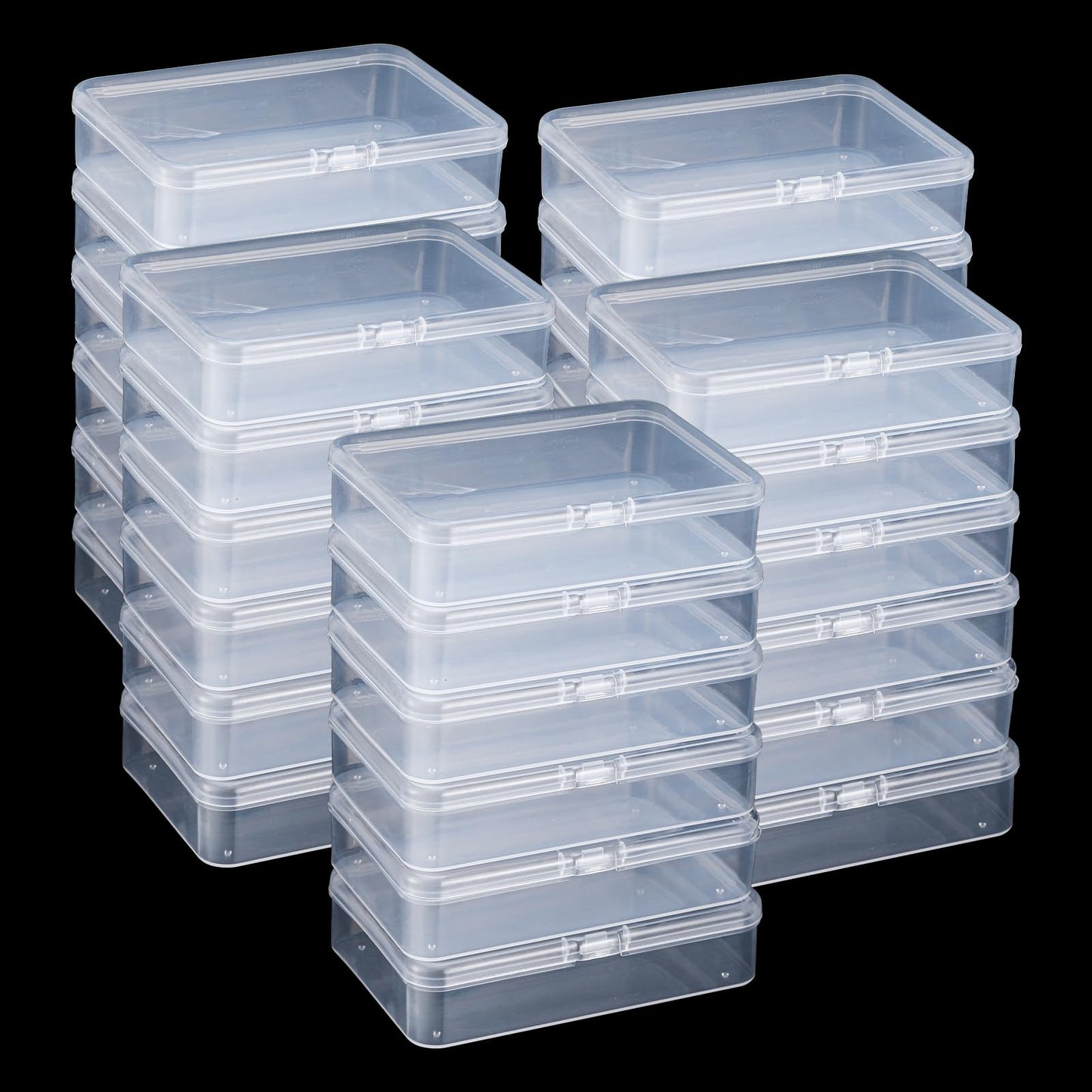 30 Pcs Small Plastic Containers with Lids, 4.13"×2.95"×0.98"Mini Plastic Clear Bead Storage Containers Case Rectangular Craft Storage Boxes with Lids for Jewelry Beads Craft Hardware Pins