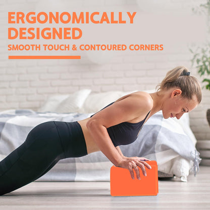 Yoga Block - Supportive Latex-Free Eva Foam - Soft Non-Slip Surface with Beveled Edges for Yoga, Pilates, Meditation - Yoga Accessories for Stability, Balance, Deepen Stretches