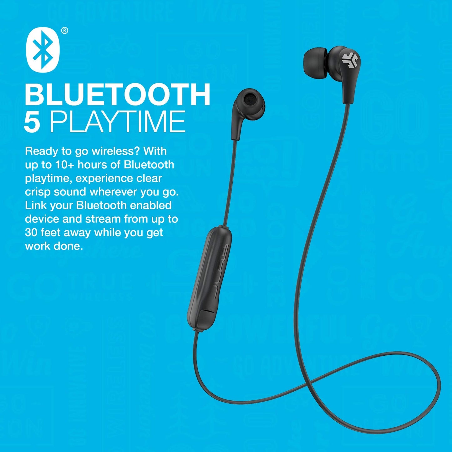 JLab JBuds Pro Bluetooth Wireless Signature Earbuds, Black, Titanium 10mm Drivers, 10-Hour Battery Life, Music Controls, Noise Isolation, Bluetooth 4.1 Extra Gel Tips and Cush Fins