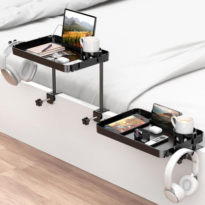 2 Bedside Shelf Bunk Bed Shelf for Top Bunk Clip on Bedside Table Tray Loft Nightstand Attachable Bedside Table Cup