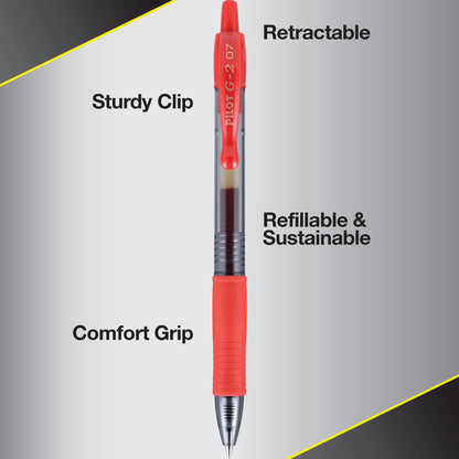 Pilot G2 Premium Gel Pens, Gel Roller Pens, Fine Point 0.7 mm Assorted Colors 8