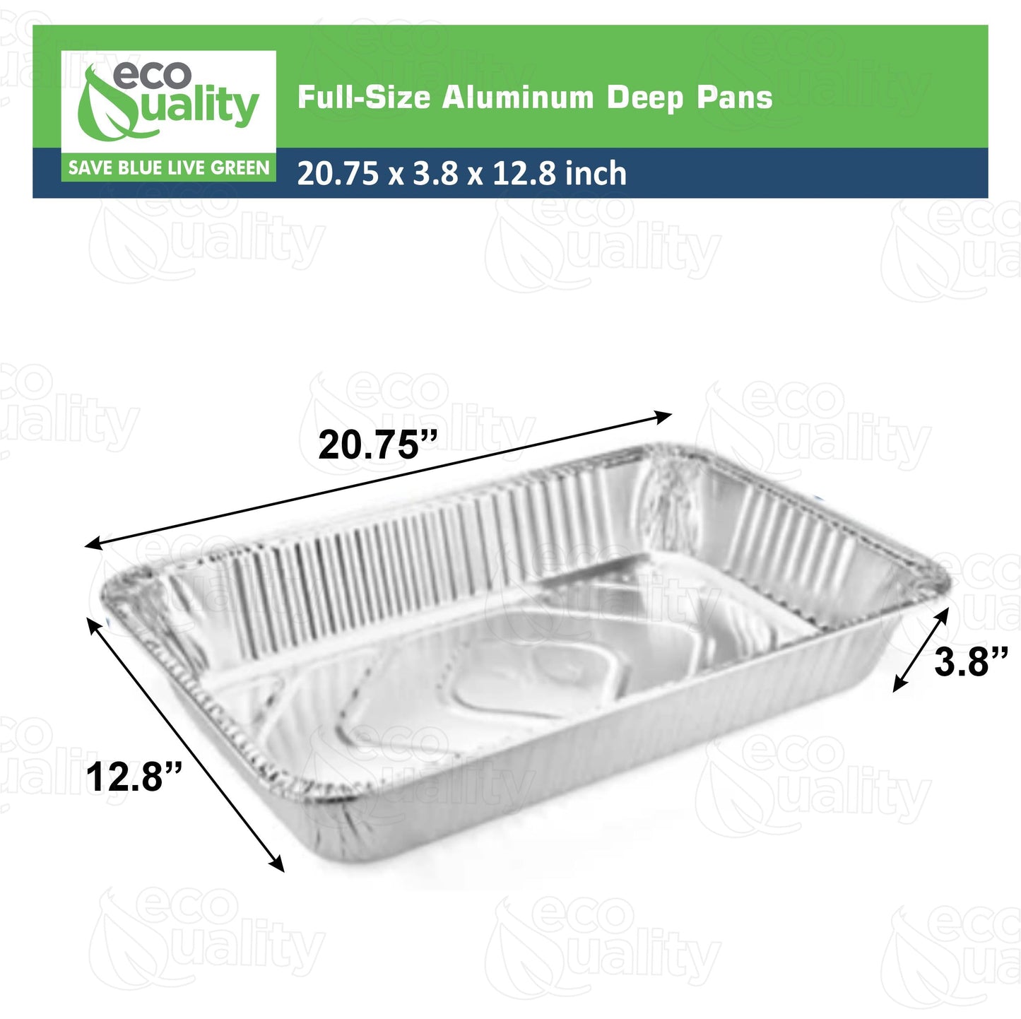 Full Size Aluminum Deep Pan - Disposable for Catering Events, Buffet Stations, Chafing Dishes, Oven Roasting, Baking, Steam, Meal Prep, Freezer Storage, Takeout and Food Service (100)