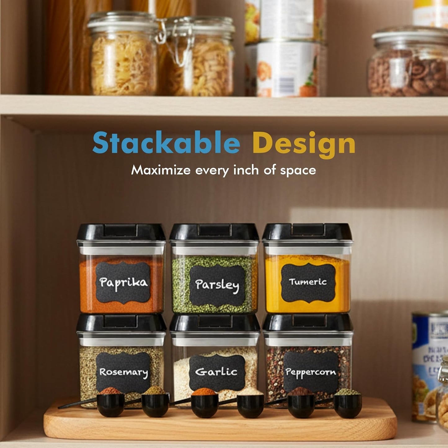 6 6 0.5L 2.1 Shazo PC Airtight Food Storage Containers + Spoons Included - BPA Free Plastic Snack & Spice Containers