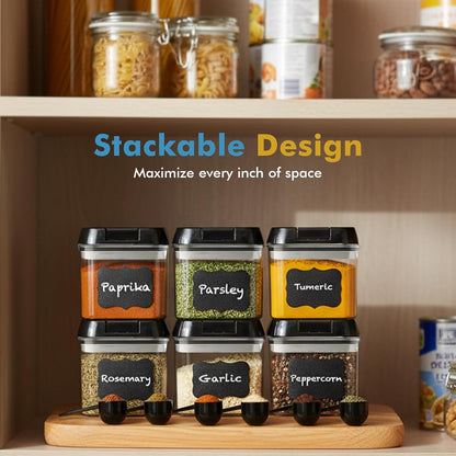 6 6 0.5L 2.1 Shazo PC Airtight Food Storage Containers + Spoons Included - BPA Free Plastic Snack & Spice Containers