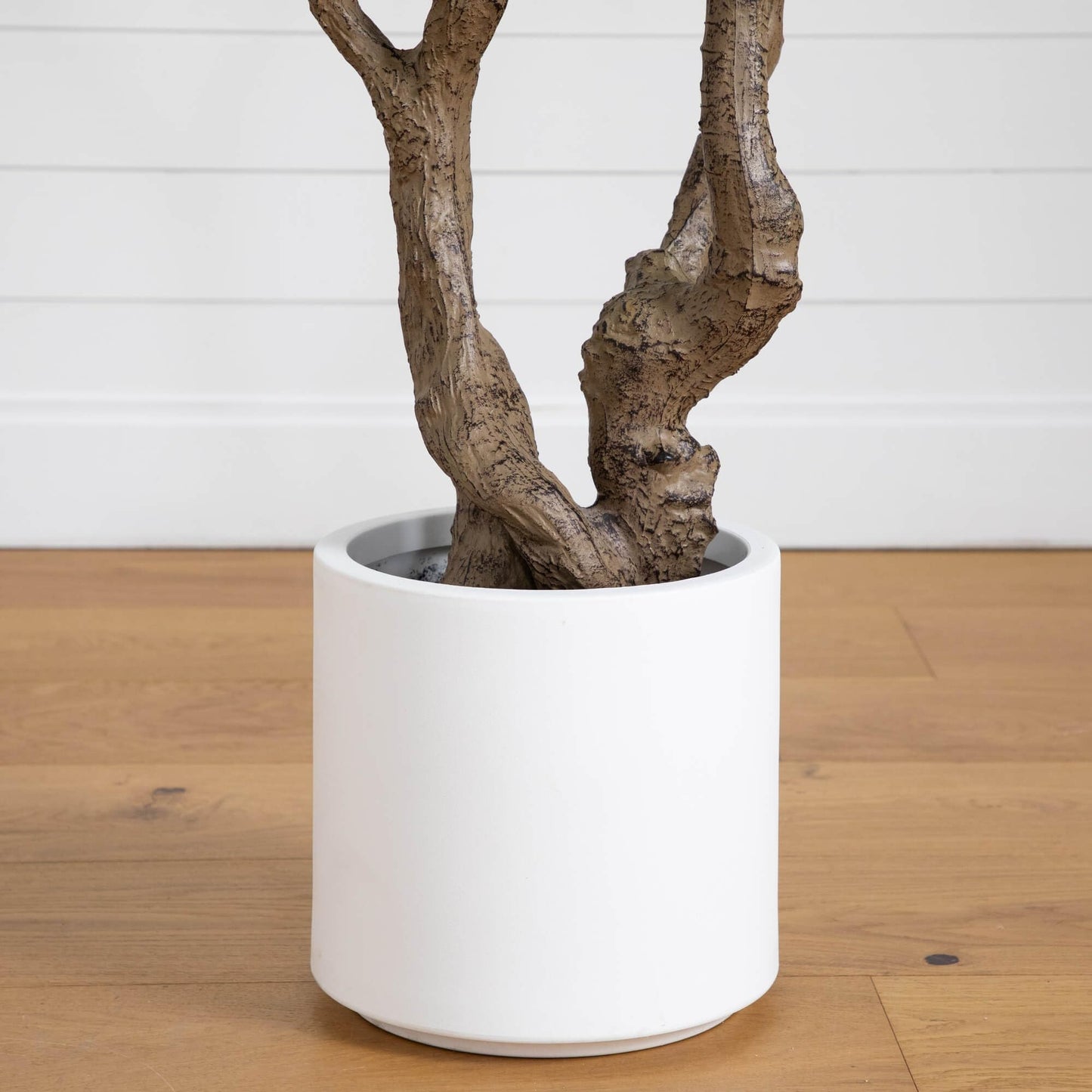 Nearly Natural 6ft. Artificial Grand Olive Tree in White Decorative Planter