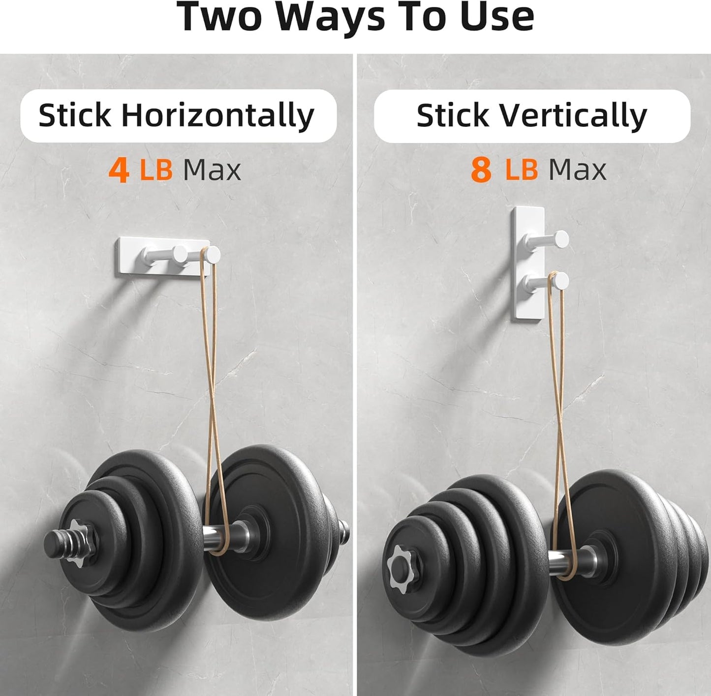 Shower Hook Inside Razor Holder - Adhesive Waterproof Wall Hook for Hanging Shower Accessories, White 4-Pack