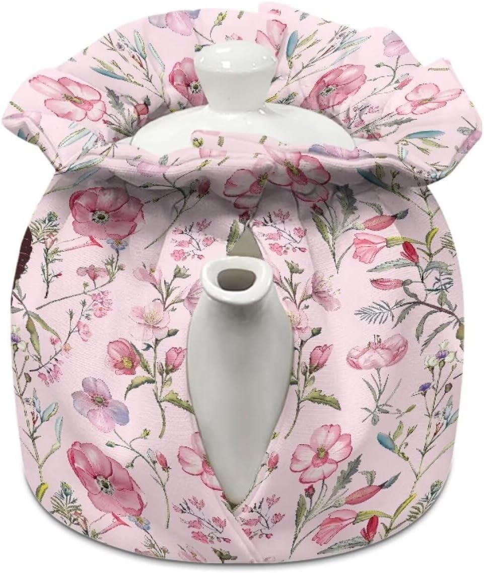 Gradient Butterfly Breakfast Kettle Cover, Pink Insulated Bag for Teapot, Easy to Clean, Perfect for Afternoon Tea