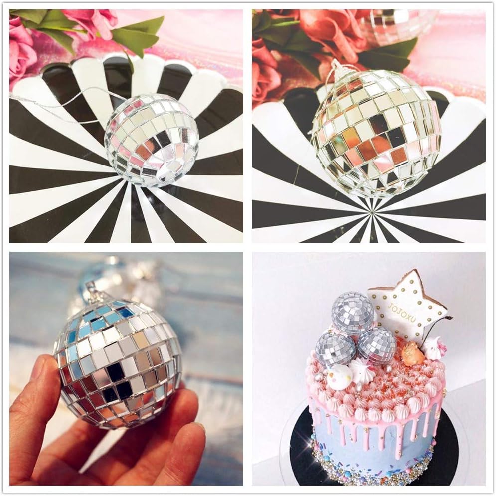 JeVenis Disco Ball Cake Decoration, 70's Disco Party Supplies for Birthday Party
