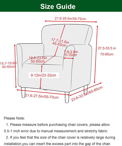 1-Piece CRFATOP Stretch Mid Century Modern Armchair Slipcover Solid Accent Chair Covers with Arms Soft Waterproof Chair