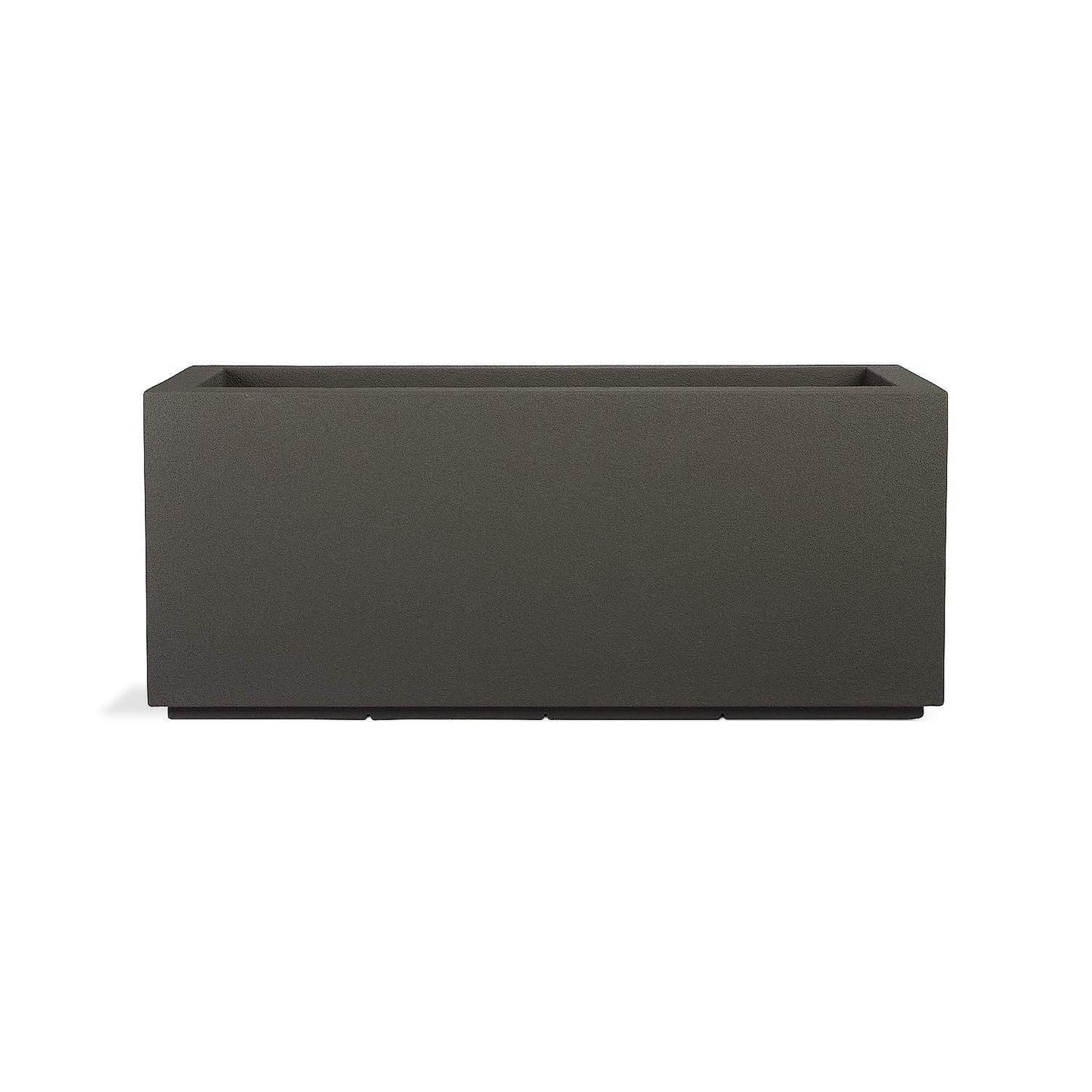 PolyStone Milan Rectangular Trough Planter – 46" x 17" x 19" – Large Lightweight Indoor/Outdoor Planter Box – Modern Stone-Look Resin – Durable All-Weather w/Drainage Holes – Made in USA – Slate Gray